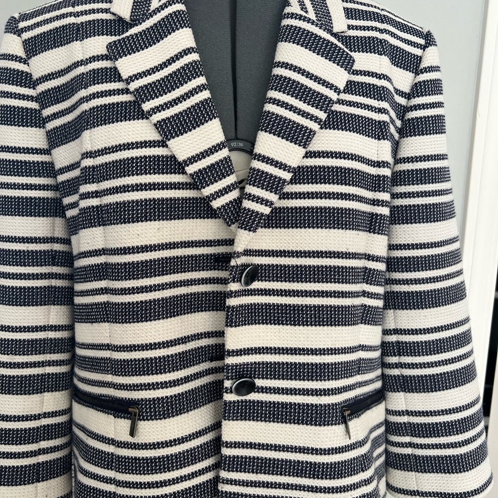 Classiques Entier Blue and White Striped Blazer